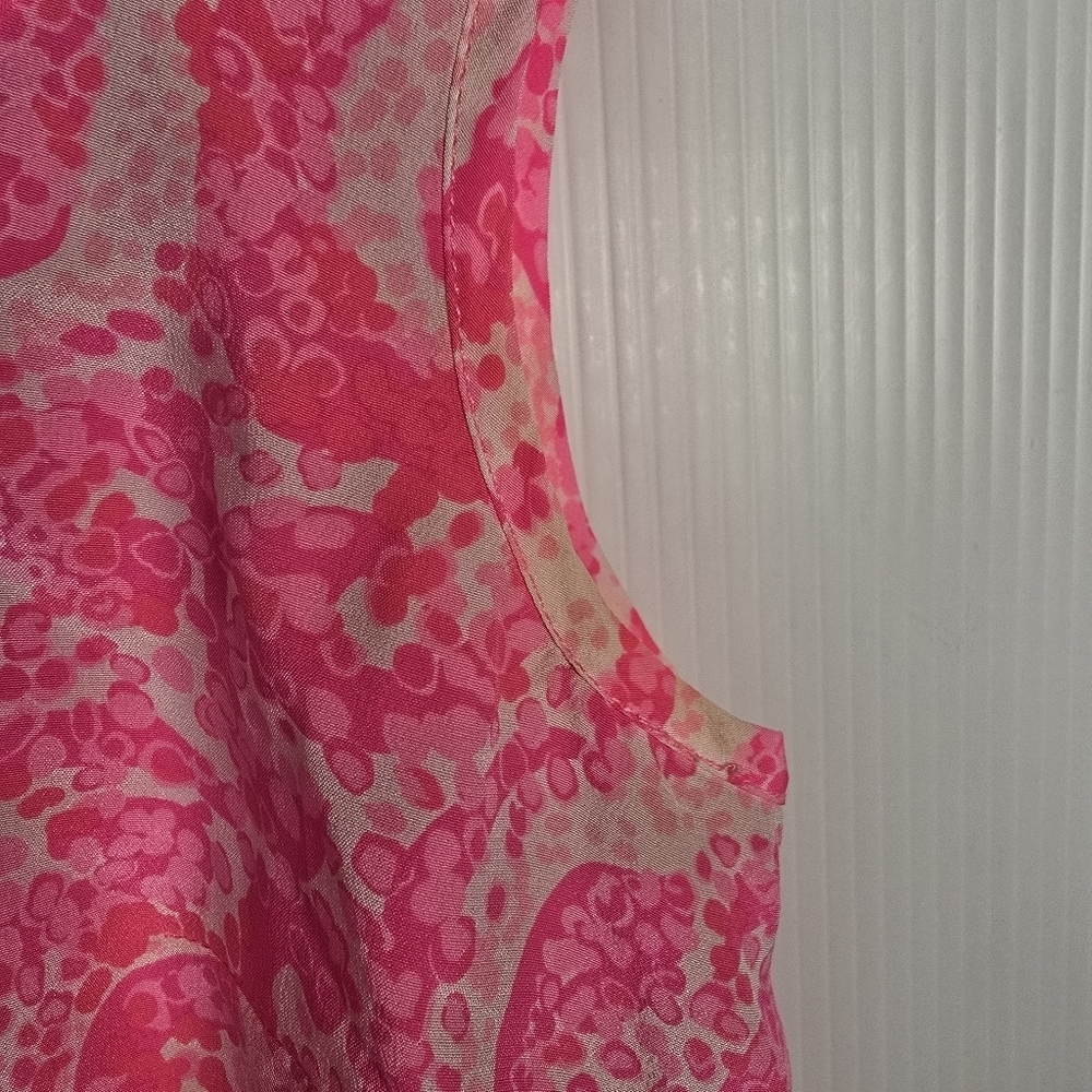 Lilly Pulitzer Women's Cosmos Sleeveless Silk Tank In Pink Pout Size XS - Picture 9 of 13